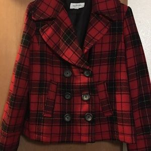 NWT women’s plaid peacoat
